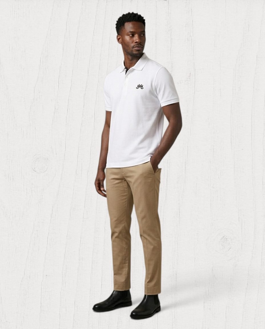Baymere Piqué Polo Shirt — Blanc view 3