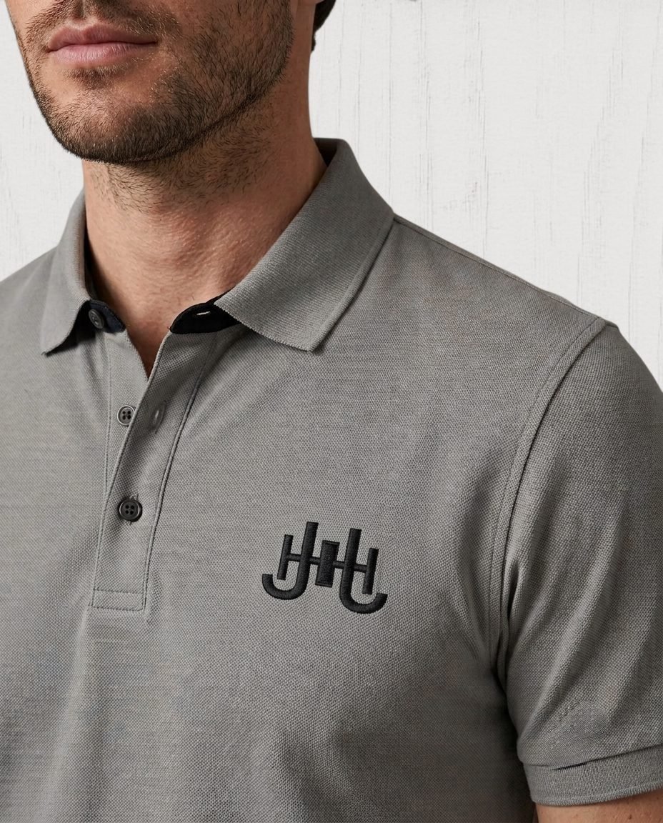 Baymere Piqué Polo Shirt — Heather Grey view 5