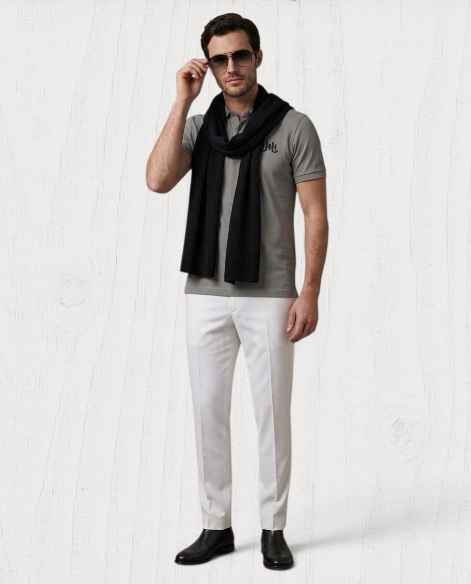 Baymere Piqué Polo Shirt — Heather Grey view 6