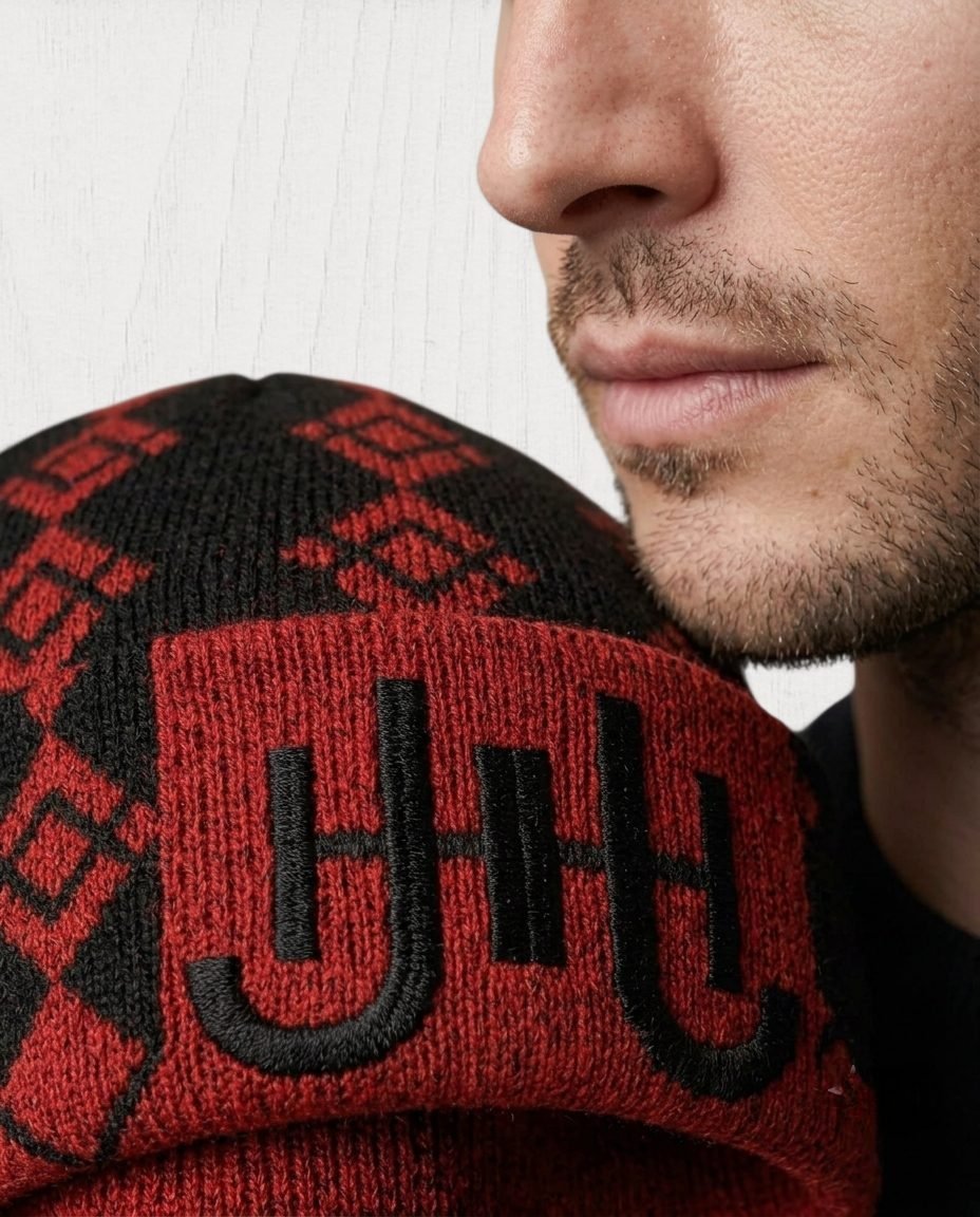 Bower Rib-Knit Beanie — Rouge view 3