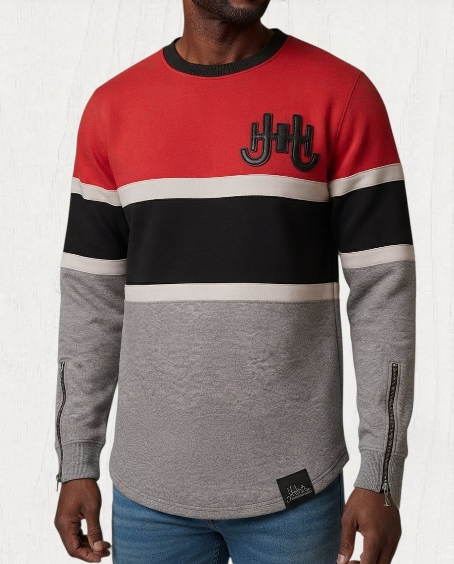 Bridelle Colorblock Sweatshirt — Rouge — Detail view