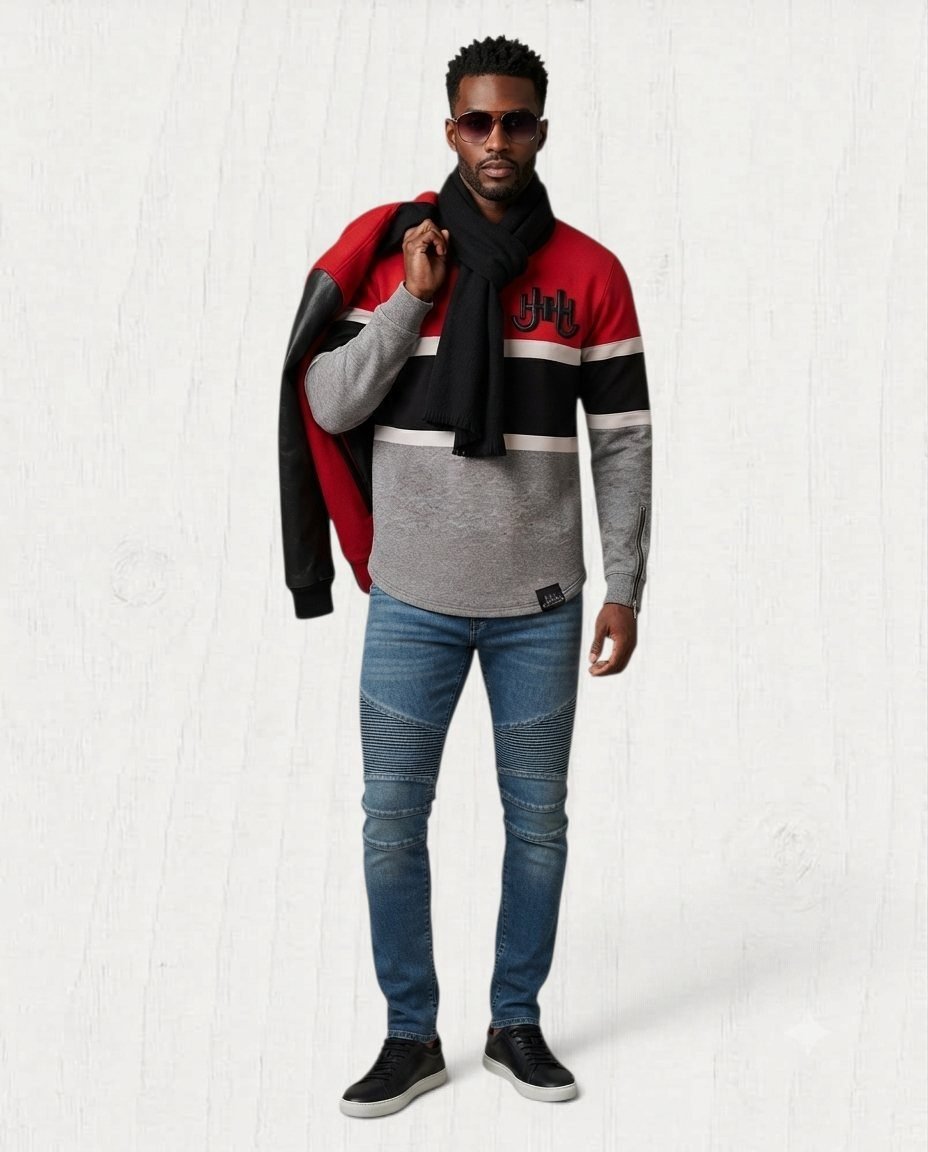 Bridelle Colorblock Sweatshirt — Rouge — Lifestyle view
