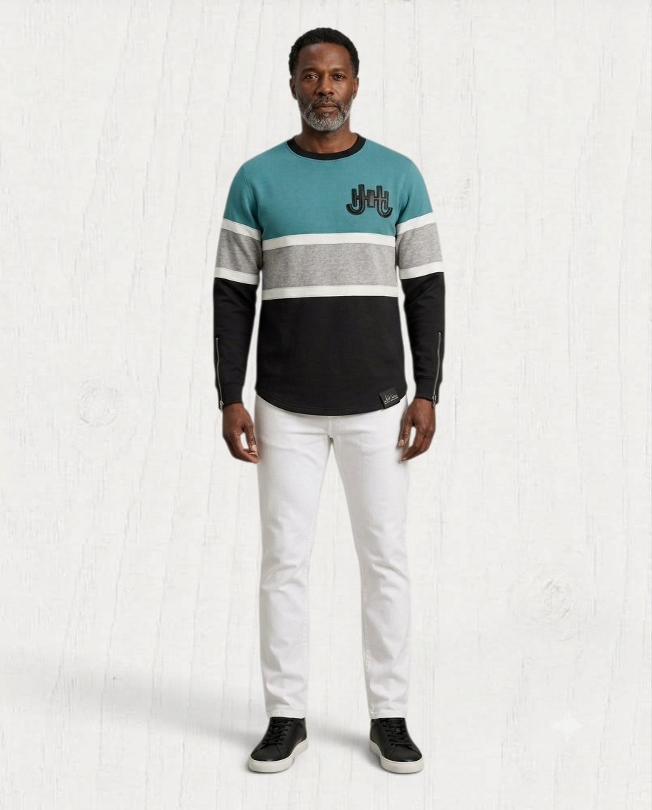 Empyr Colorblock Sweatshirt — Teal — Front