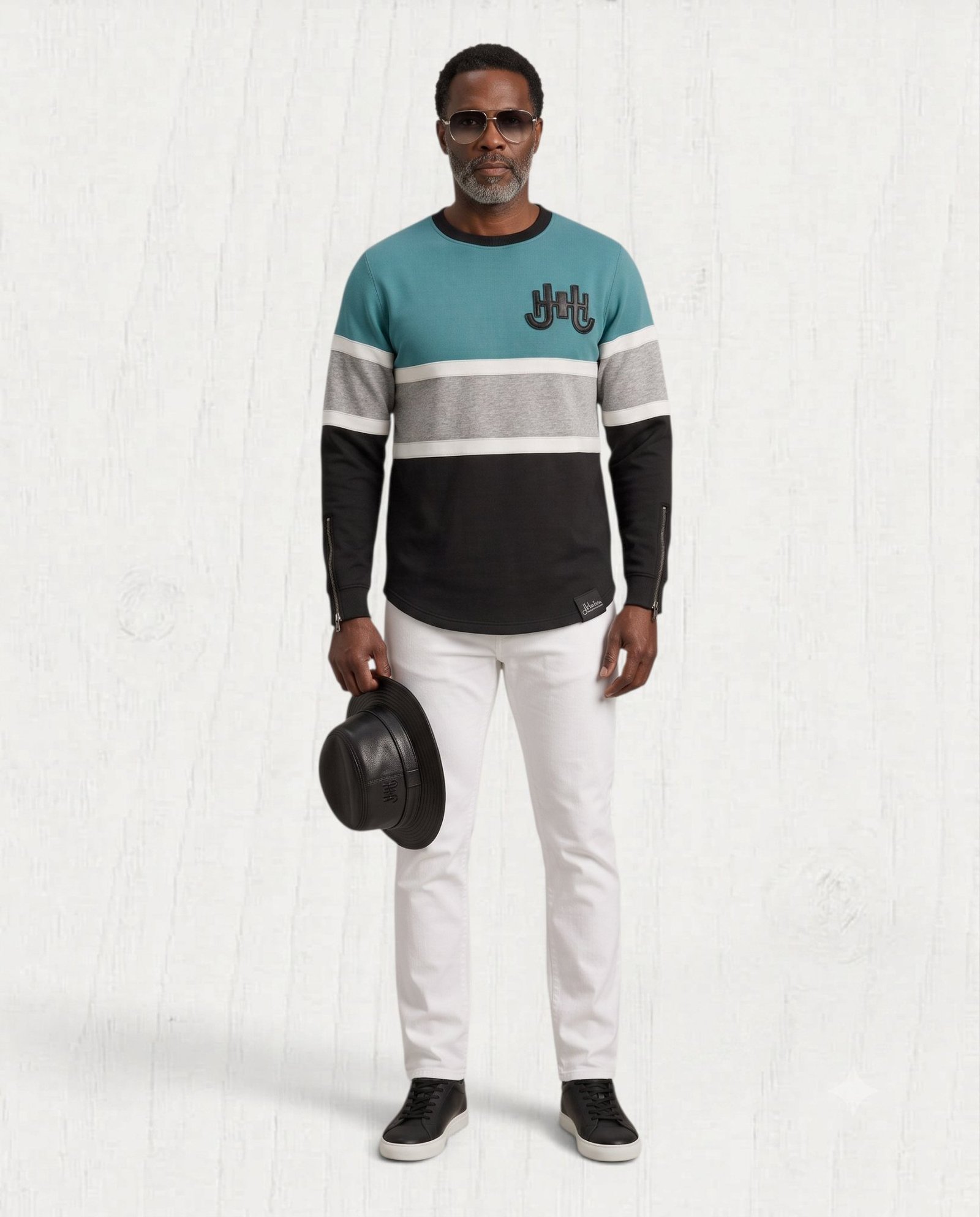 Empyr Colorblock Sweatshirt — Teal — Lifestyle view
