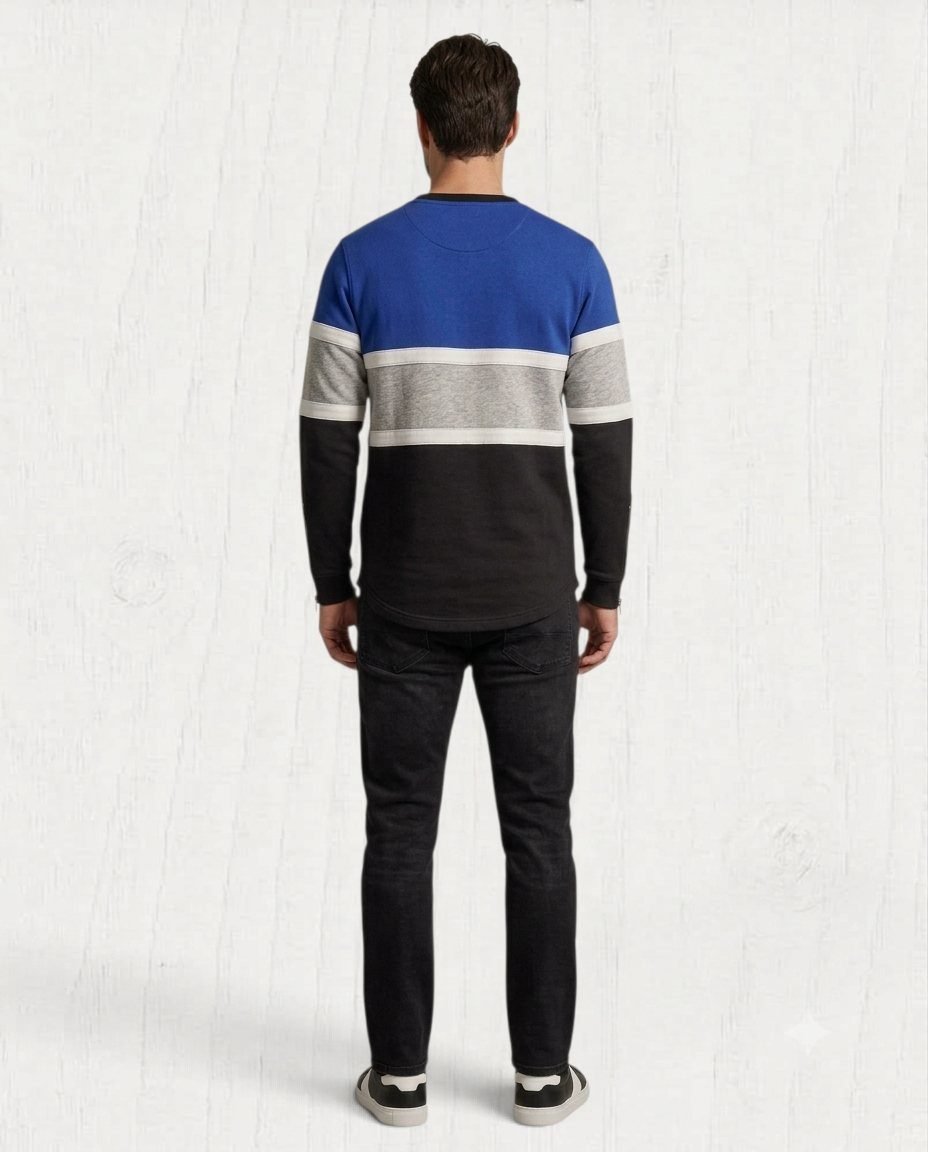 Flatroc Colorblock Sweatshirt — Royal — Back