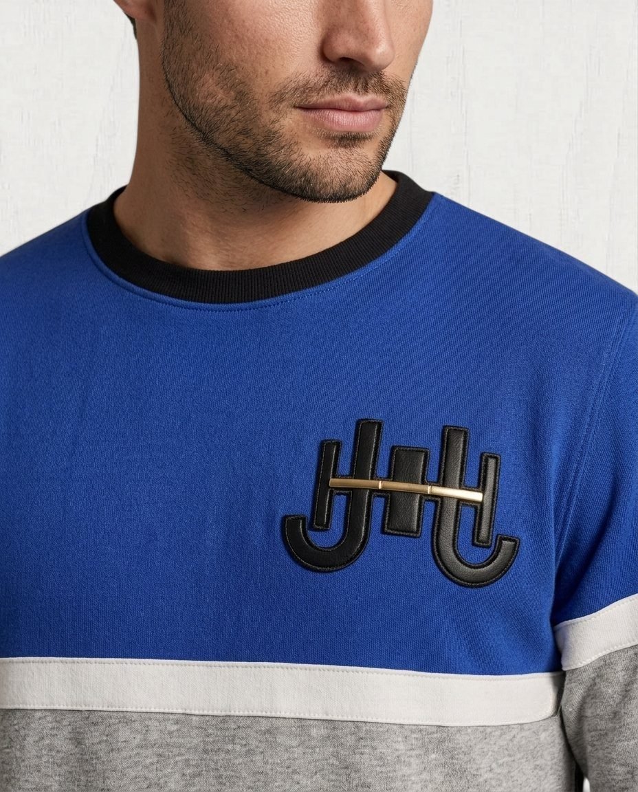 Flatroc Colorblock Sweatshirt — Royal — Detail view