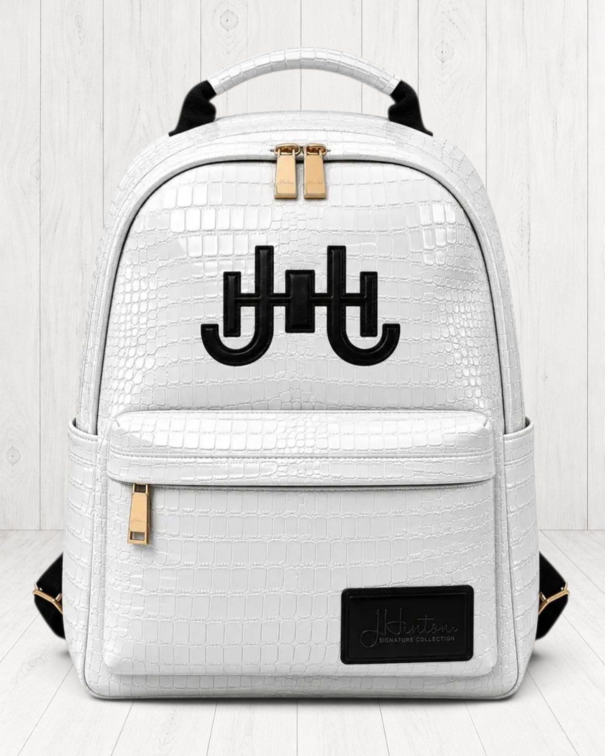Hudsyn Crocodile-Embossed Backpack — Ivory