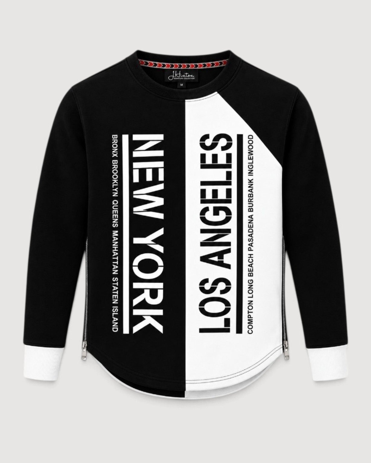 Madisyn Split Graphic Sweatshirt — Black / White