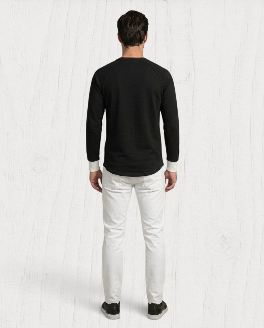 Madisyn Split Graphic Sweatshirt — Black / White view 3