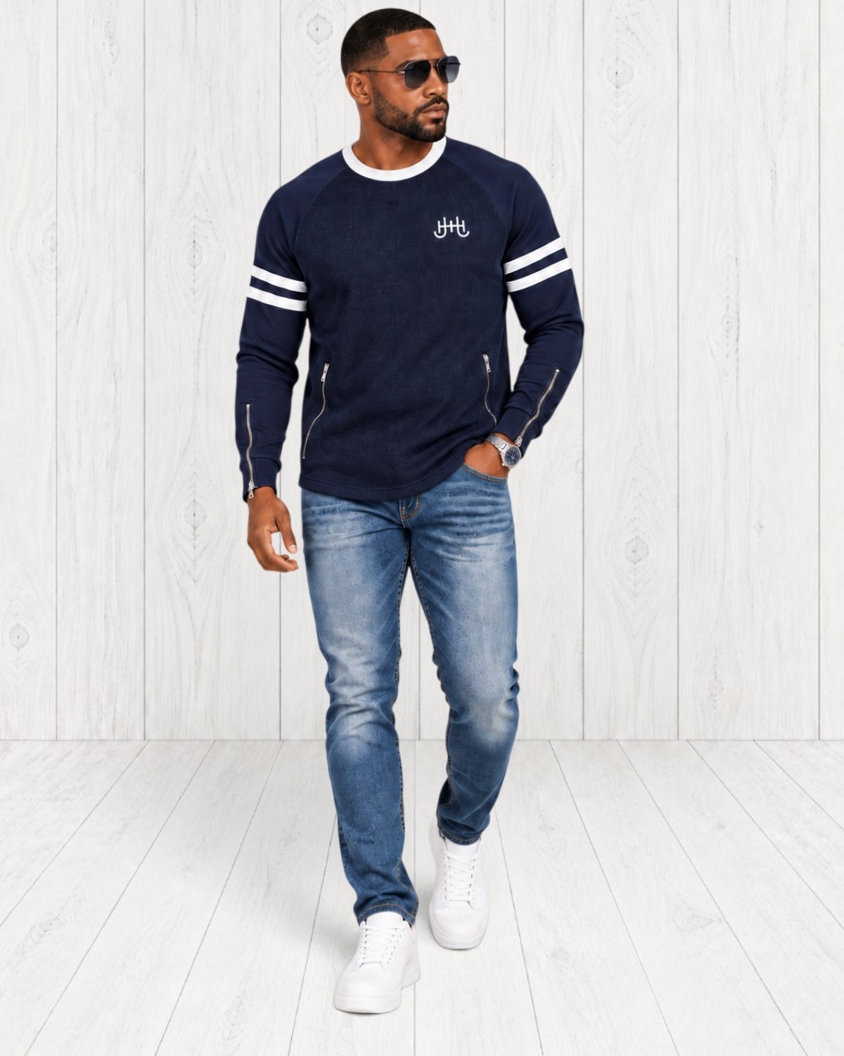 Rockmere Embroidered Sweatshirt — Navy view 2