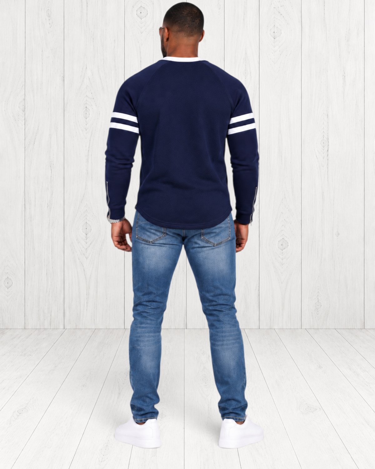 Rockmere Embroidered Sweatshirt — Navy view 3
