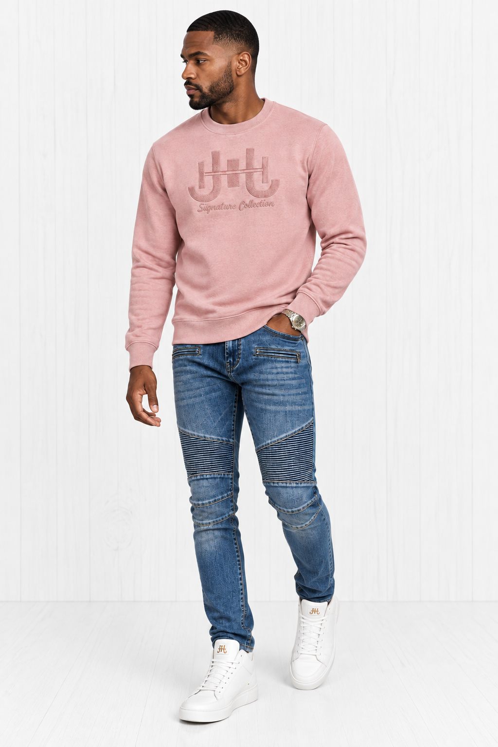 Suttone Embroidered Sweatshirt — Blush view 2