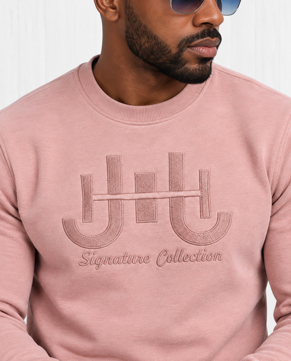 Suttone Embroidered Sweatshirt — Blush view 3