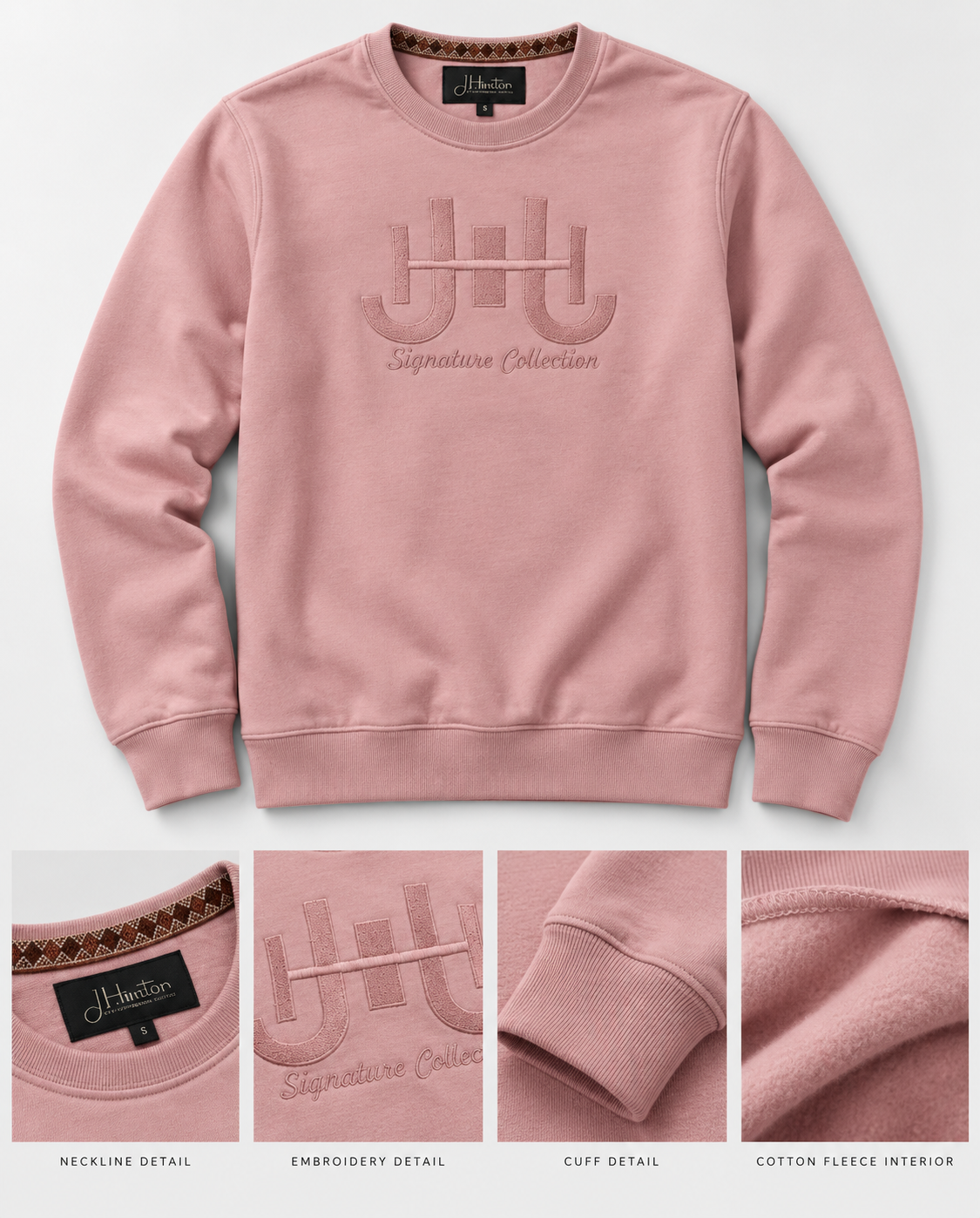 Suttone Embroidered Sweatshirt — Blush view 5
