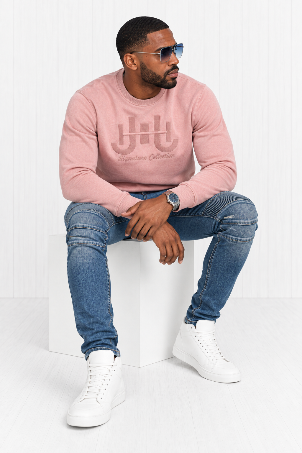 Suttone Embroidered Sweatshirt — Blush view 6